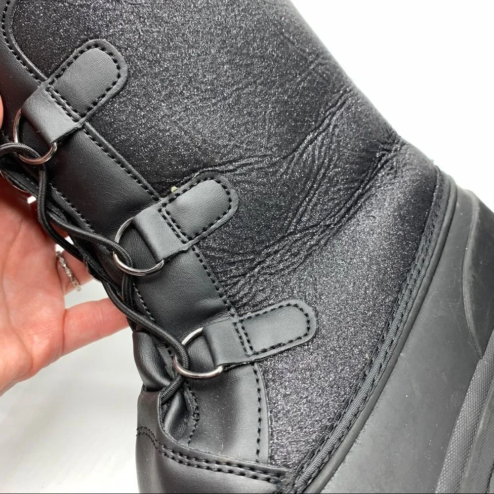 Cat &‎ Jack Thermolite Black Sparkle Winter Boots